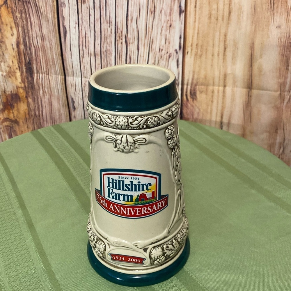 Mug  Vintage Elegant Cream and Green Dining Hillshire Farm 75th Anniversary Mug